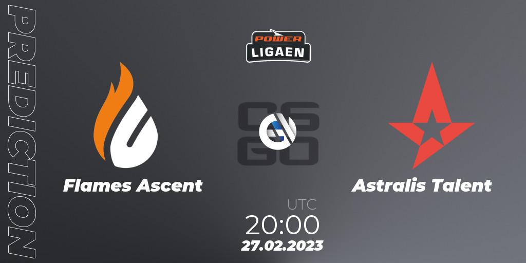 Prognoza Flames Ascent - Astralis Talent. 28.02.23, CS2 (CS:GO), Dust2.dk Ligaen Season 22