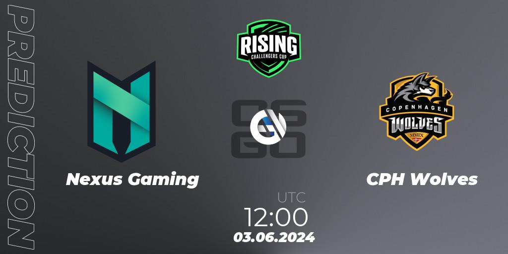 Prognoza Nexus Gaming - CPH Wolves. 03.06.2024 at 12:00, Counter-Strike (CS2), Rising Challengers Cup #1