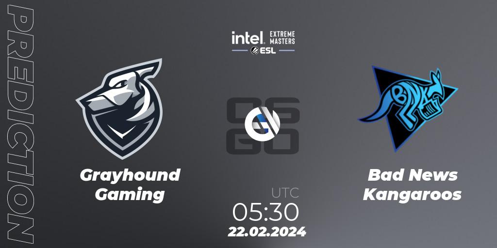 Prognoza Grayhound Gaming - Bad News Kangaroos. 22.02.24, CS2 (CS:GO), Intel Extreme Masters Dallas 2024: Oceanic Closed Qualifier