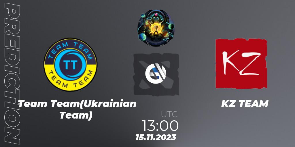 Prognoza Team Team(Ukrainian Team) - KZ TEAM. 15.11.2023 at 13:15, Dota 2, ESL One Kuala Lumpur 2023 Eastern Europe #2