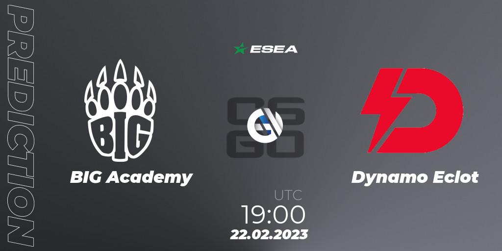Prognoza BIG Academy - Dynamo Eclot. 02.03.23, CS2 (CS:GO), ESEA Season 44: Advanced Division - Europe