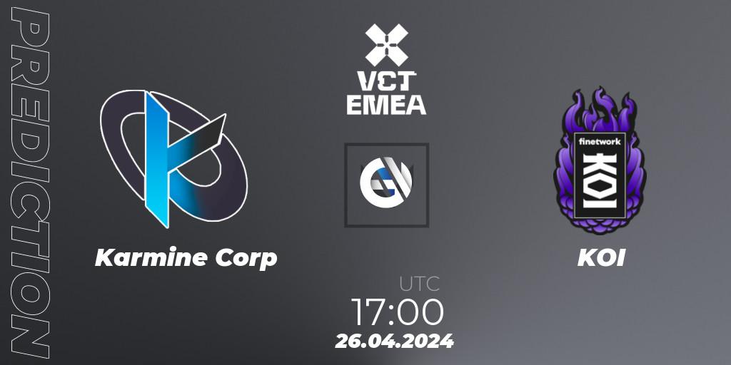 Prognoza Karmine Corp - KOI. 26.04.24, VALORANT, VALORANT Champions Tour 2024: EMEA League - Stage 1 - Group Stage