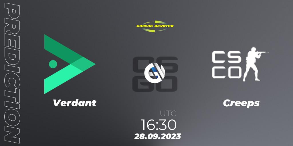 Prognoza Verdant - Creeps. 28.09.2023 at 16:30, Counter-Strike (CS2), Gaming Devoted Become The Best