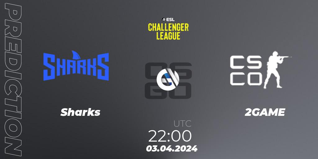 Prognoza Sharks - 2GAME. 03.04.2024 at 22:00, Counter-Strike (CS2), ESL Challenger League Season 47: South America