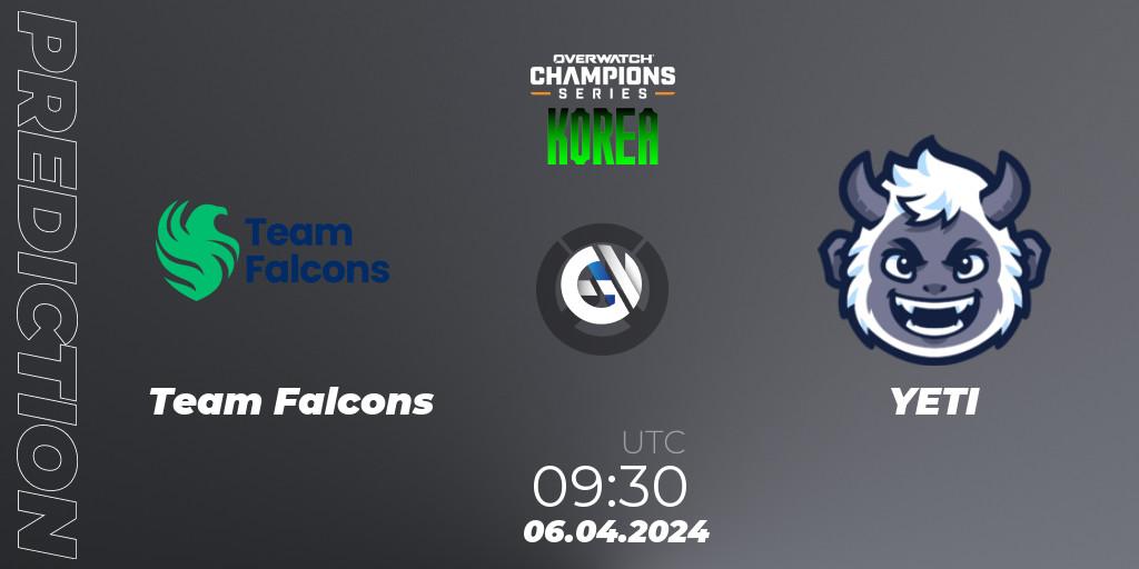 Prognoza Team Falcons - YETI. 06.04.2024 at 09:30, Overwatch, Overwatch Champions Series 2024 - Stage 1 Korea