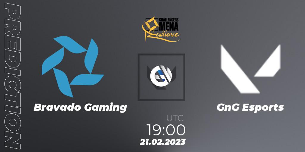 Prognoza Bravado Gaming - GnG Esports. 21.02.2023 at 19:00, VALORANT, VALORANT Challengers 2023 MENA: Resilience Split 1 - Levant and North Africa