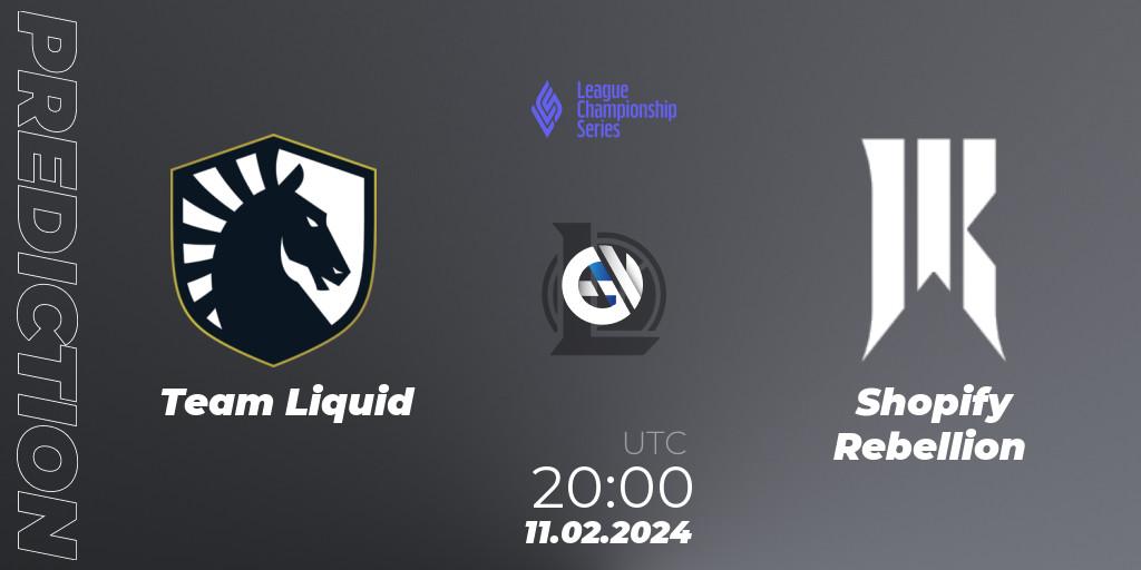 Prognoza Team Liquid - Shopify Rebellion. 11.02.24, LoL, LCS Spring 2024 - Group Stage