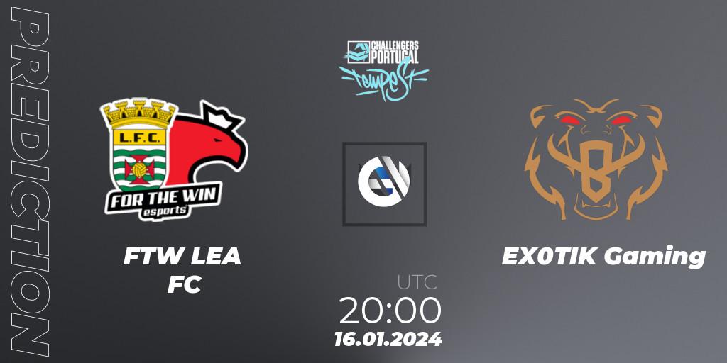 Prognoza FTW LEÇA FC - EX0TIK Gaming. 16.01.24, VALORANT, VALORANT Challengers 2024 Portugal: Tempest Split 1