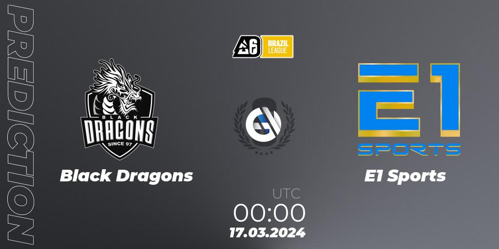 Prognoza Black Dragons - E1 Sports. 12.04.24, Rainbow Six, Brazil League 2024 - Stage 1
