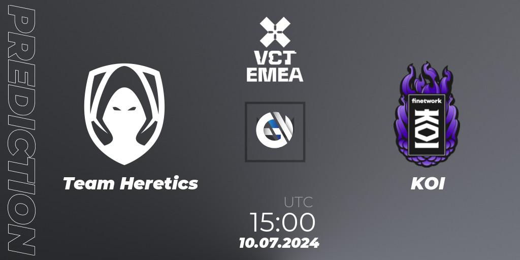 Prognoza Team Heretics - KOI. 10.07.2024 at 16:00, VALORANT, VALORANT Champions Tour 2024: EMEA League - Stage 2 - Group Stage