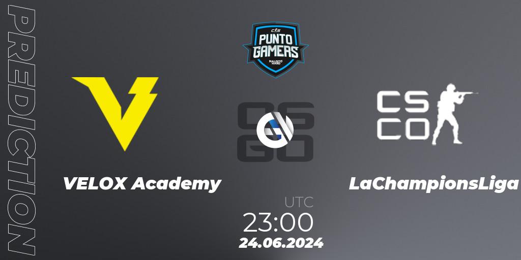 Prognoza VELOX Academy - LaChampionsLiga. 24.06.2024 at 23:00, Counter-Strike (CS2), Punto Gamers Cup 2024