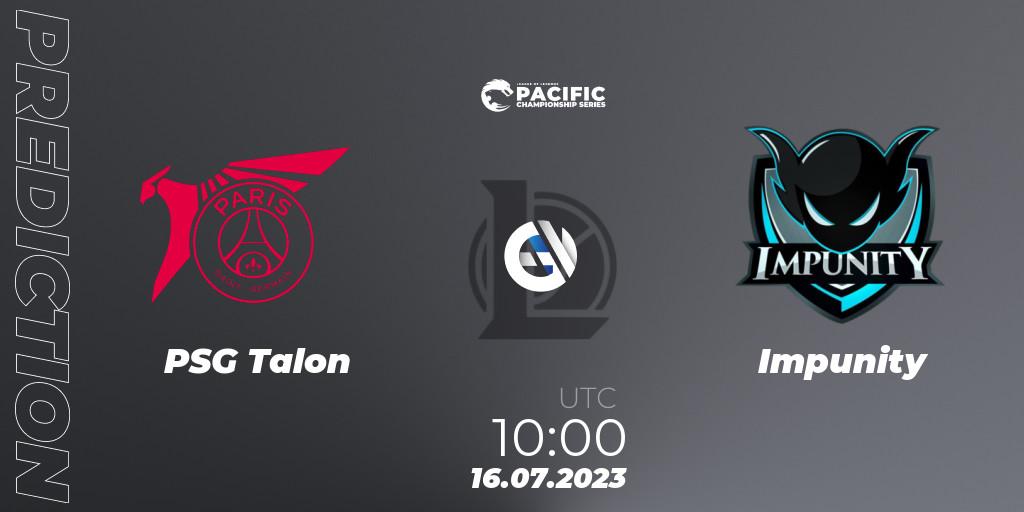 Prognoza PSG Talon - Impunity. 16.07.2023 at 10:00, LoL, PACIFIC Championship series Group Stage
