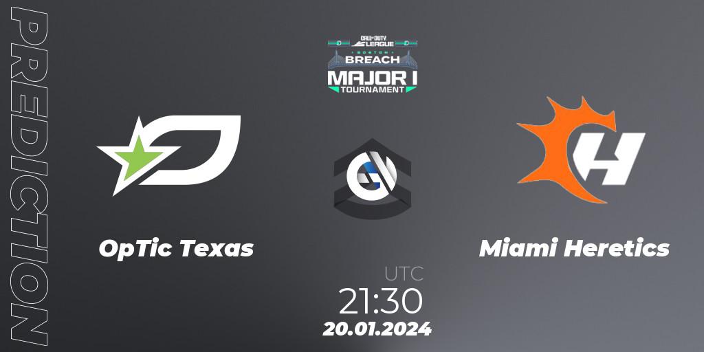 Prognoza OpTic Texas - Miami Heretics. 19.01.2024 at 21:30, Call of Duty, Call of Duty League 2024: Stage 1 Major Qualifiers