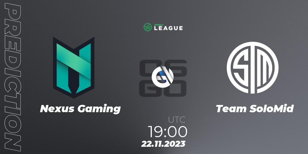 Prognoza Nexus Gaming - Team SoloMid. 23.11.2023 at 15:00, Counter-Strike (CS2), ESEA Season 47: Advanced Division - Europe