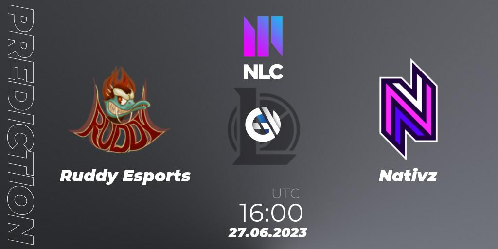 Prognoza Ruddy Esports - Nativz. 27.06.2023 at 16:00, LoL, NLC Summer 2023 - Group Stage