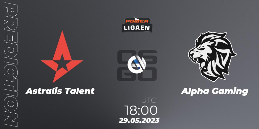 Prognoza Astralis Talent - Alpha Gaming. 30.05.2023 at 19:00, Counter-Strike (CS2), Dust2.dk Ligaen Season 23