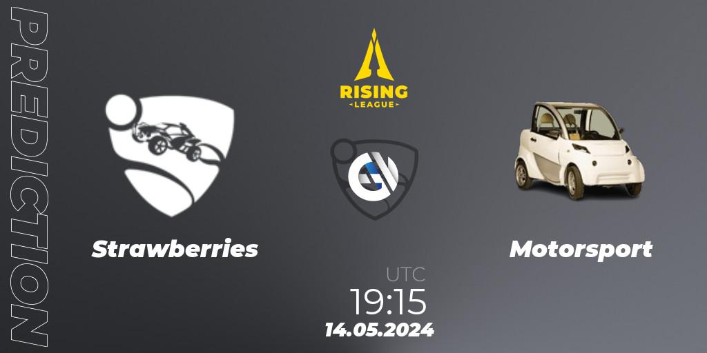 Prognoza Strawberries - Motorsport. 14.05.2024 at 19:25, Rocket League, Rising League 2024 — Split 1 — Main Event