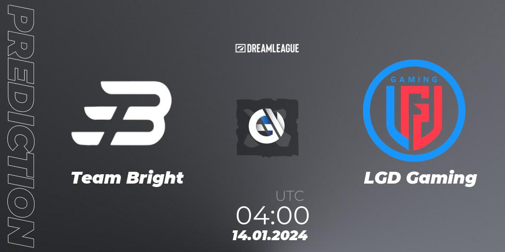 Prognoza Team Bright - LGD Gaming. 14.01.24, Dota 2, DreamLeague Season 22: China Closed Qualifier