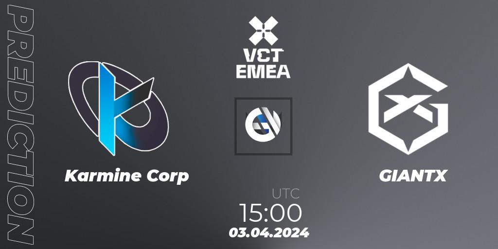 Prognoza Karmine Corp - GIANTX. 03.04.24, VALORANT, VALORANT Champions Tour 2024: EMEA League - Stage 1 - Group Stage
