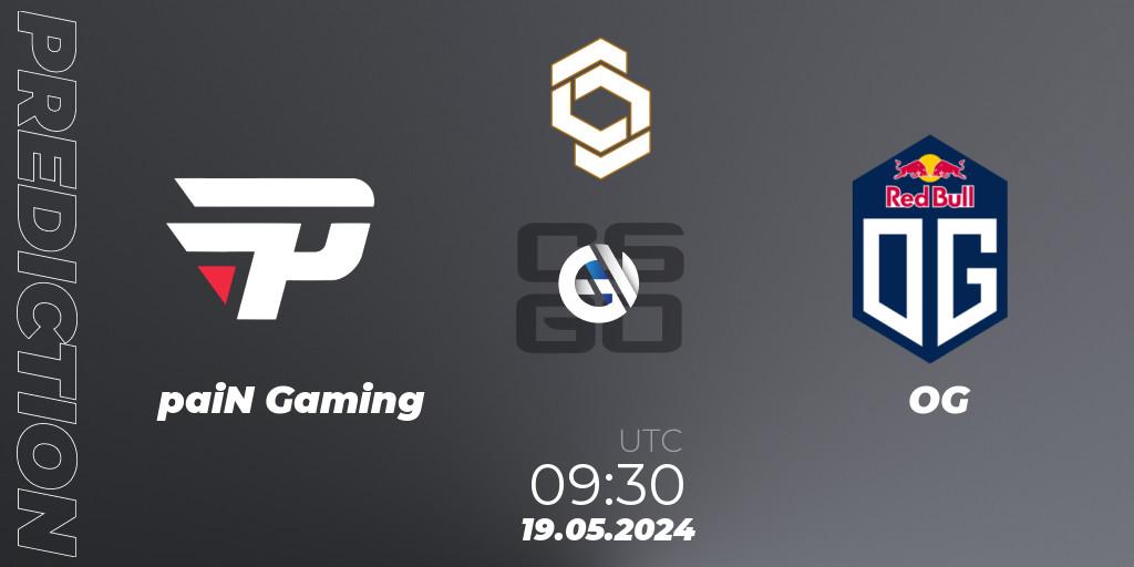 Prognoza paiN Gaming - OG. 19.05.2024 at 09:30, Counter-Strike (CS2), CCT Global Finals