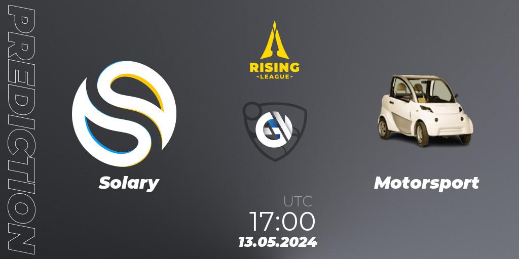 Prognoza Solary - Motorsport. 13.05.2024 at 17:00, Rocket League, Rising League 2024 — Split 1 — Main Event