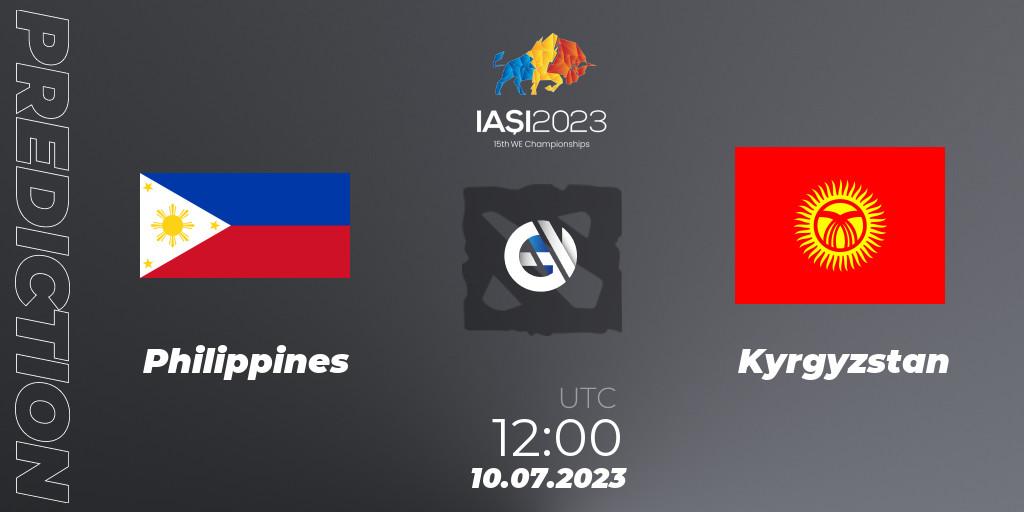 Prognoza Philippines - Kyrgyzstan. 10.07.2023 at 13:00, Dota 2, Gamers8 IESF Asian Championship 2023