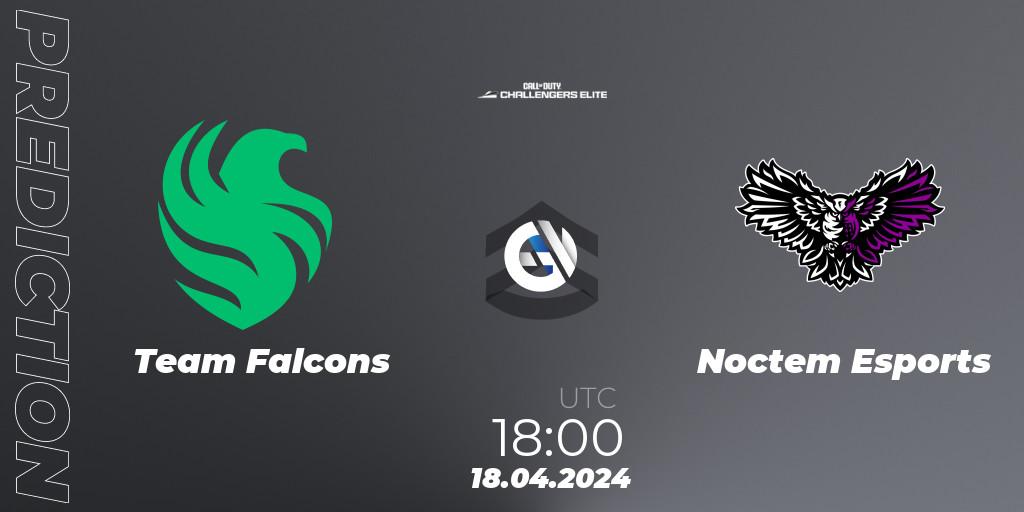 Prognoza Team Falcons - Noctem Esports. 18.04.2024 at 18:00, Call of Duty, Call of Duty Challengers 2024 - Elite 2: EU