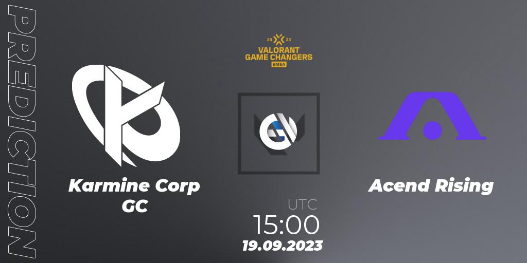 Prognoza Karmine Corp GC - Acend Rising. 19.09.2023 at 15:00, VALORANT, VCT 2023: Game Changers EMEA Stage 3 - Group Stage