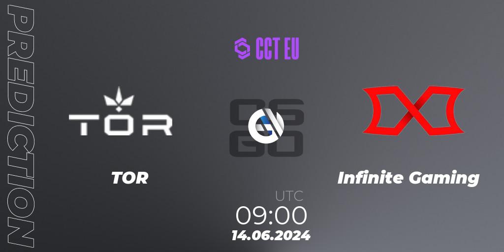 Prognoza TOR - Infinite Gaming. 14.06.2024 at 09:00, Counter-Strike (CS2), CCT Season 2 European Series #6 Play-In