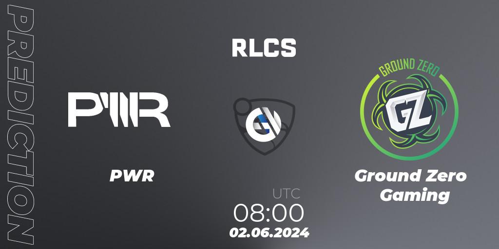 Prognoza PWR - Ground Zero Gaming. 02.06.2024 at 08:00, Rocket League, RLCS 2024 - Major 2: OCE Open Qualifier 6