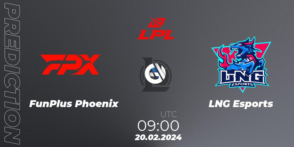 Prognoza FunPlus Phoenix - LNG Esports. 20.02.24, LoL, LPL Spring 2024 - Group Stage