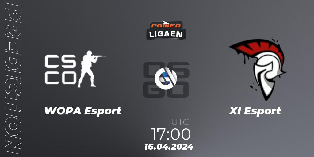 Prognoza WOPA Esport - XI Esport. 16.04.24, CS2 (CS:GO), Dust2.dk Ligaen Season 26