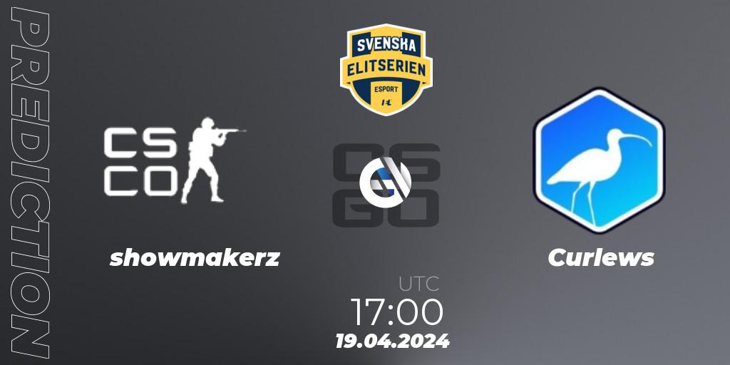 Prognoza showmakerz - Curlews. 19.04.2024 at 17:10, Counter-Strike (CS2), Svenska Elitserien Spring 2024