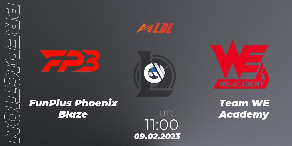 Prognoza FunPlus Phoenix Blaze - Team WE Academy. 09.02.23, LoL, LDL 2023 - Swiss Stage
