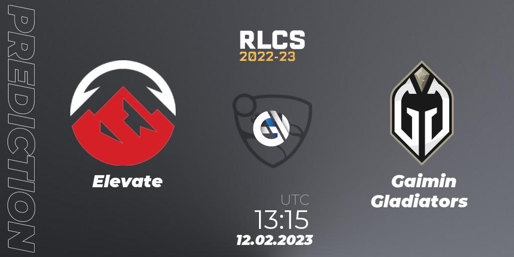 Prognoza Elevate - Gaimin Gladiators. 12.02.2023 at 13:15, Rocket League, RLCS 2022-23 - Winter: Asia-Pacific Regional 2 - Winter Cup