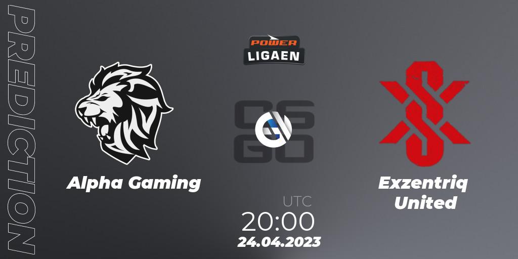 Prognoza Alpha Gaming - Exzentriq United. 24.04.2023 at 20:00, Counter-Strike (CS2), Dust2.dk Ligaen Season 23