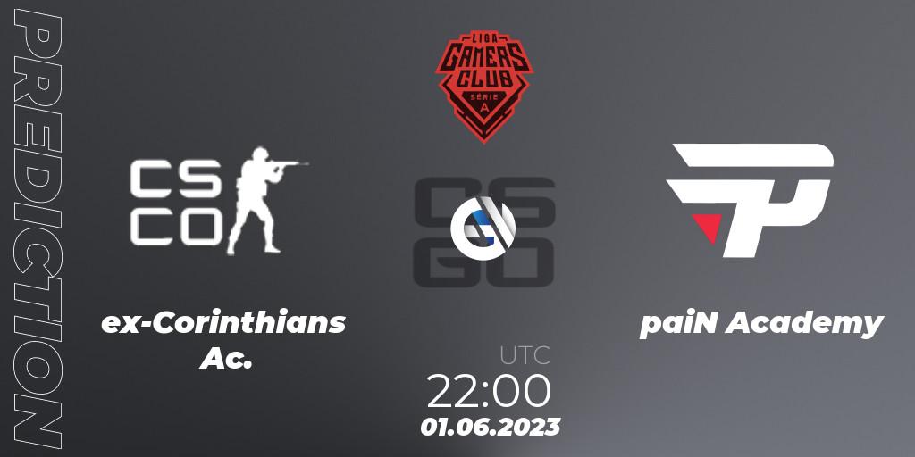 Prognoza ex-Corinthians Ac. - paiN Academy. 01.06.23, CS2 (CS:GO), Gamers Club Liga Série A: May 2023