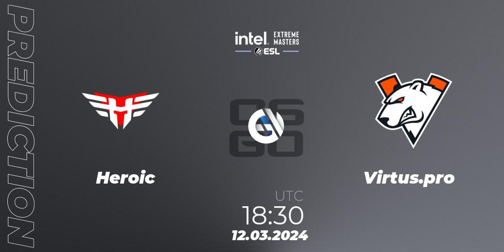 Prognoza Heroic - Virtus.pro. 12.03.24, CS2 (CS:GO), Intel Extreme Masters Dallas 2024: European Closed Qualifier