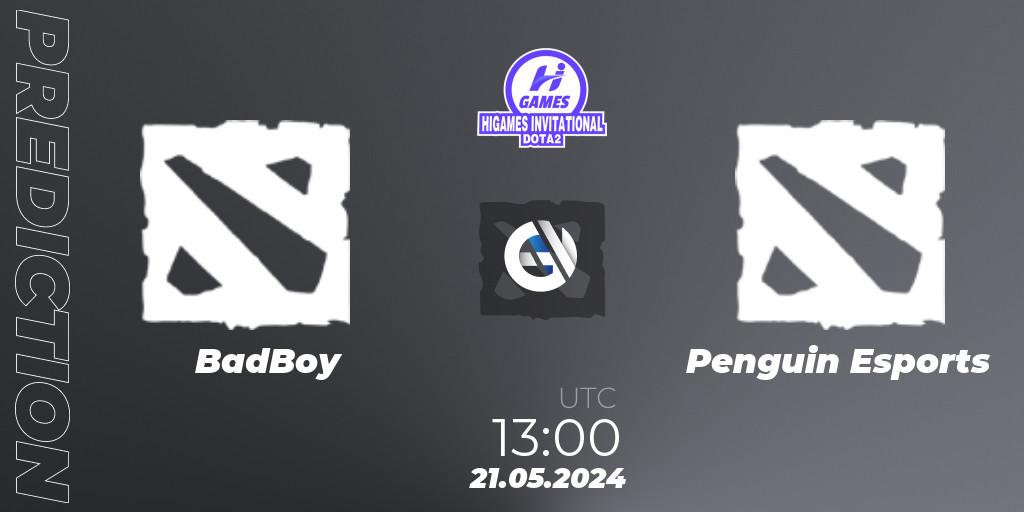 Prognoza BadBoy - Penguin Esports. 21.05.2024 at 13:00, Dota 2, HiGames Invitational