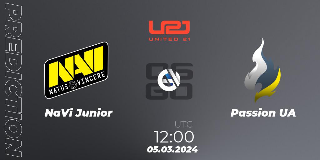Prognoza NaVi Junior - Passion UA. 05.03.2024 at 13:00, Counter-Strike (CS2), United21 Season 12