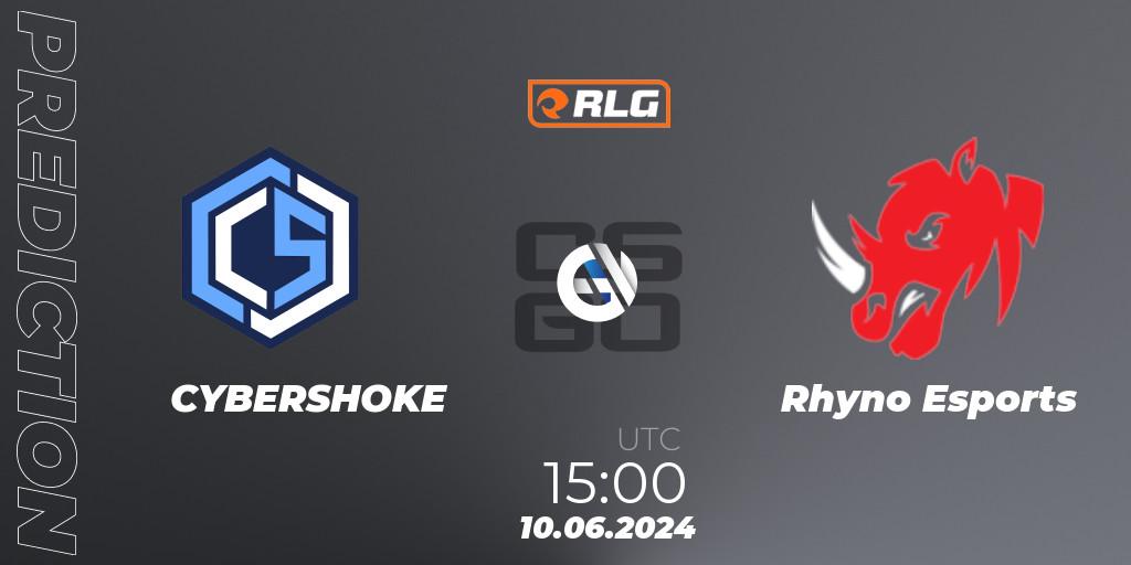 Prognoza CYBERSHOKE - Rhyno Esports. 10.06.2024 at 15:00, Counter-Strike (CS2), RES European Series #5