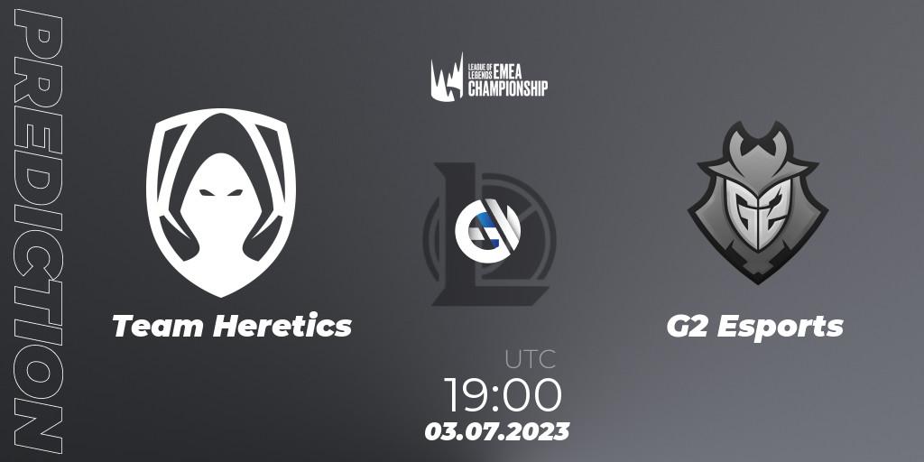 Prognoza Team Heretics - G2 Esports. 03.07.2023 at 19:00, LoL, LEC Summer 2023 - Regular Season
