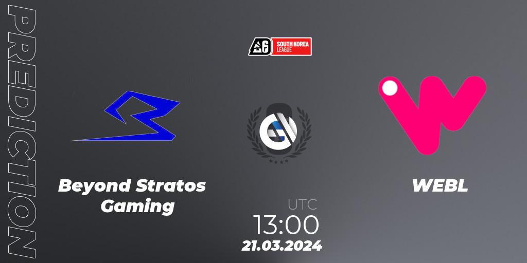 Prognoza Beyond Stratos Gaming - WEBL. 21.03.24, Rainbow Six, South Korea League 2024 - Stage 1