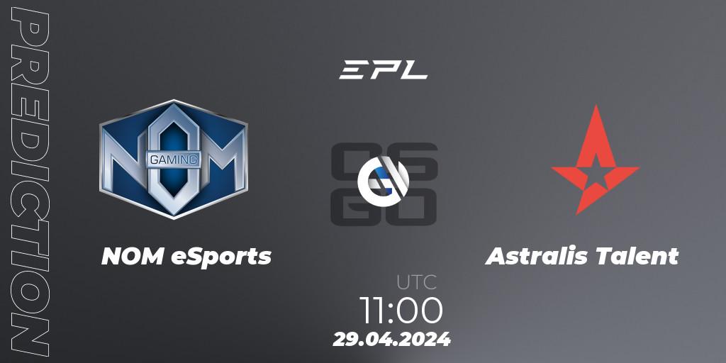 Prognoza NOM eSports - Astralis Talent. 29.04.2024 at 11:00, Counter-Strike (CS2), European Pro League Season 17: Division 2