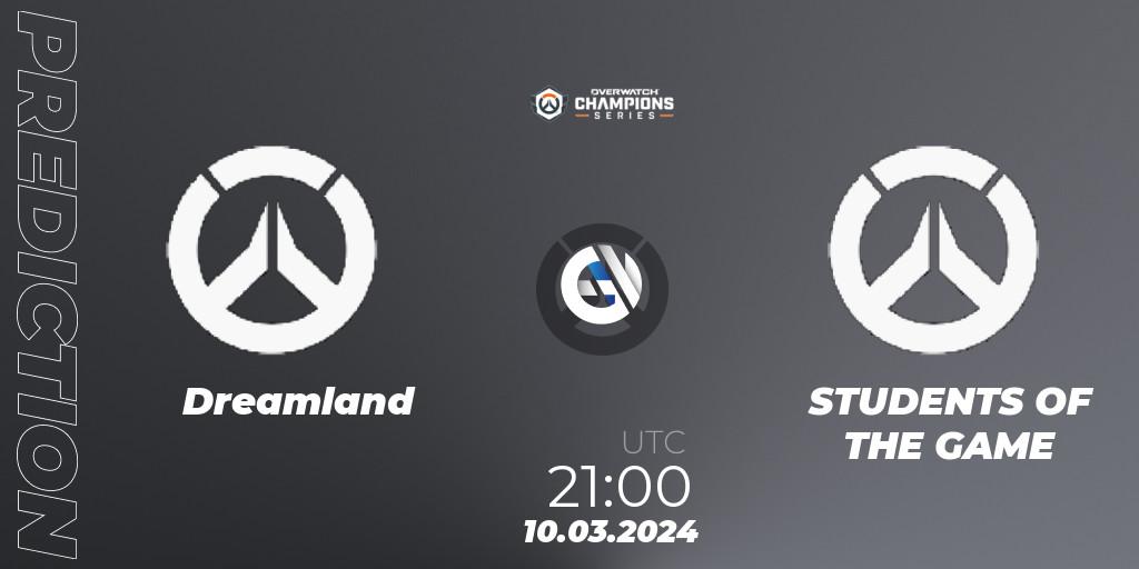 Prognoza Dreamland - STUDENTS OF THE GAME. 10.03.2024 at 21:00, Overwatch, Overwatch Champions Series 2024 - North America Stage 1 Group Stage