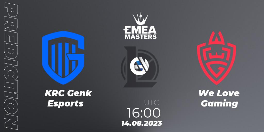 Prognoza KRC Genk Esports - We Love Gaming. 14.08.2023 at 16:15, LoL, EMEA Masters Summer 2023