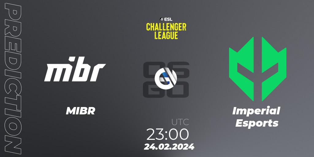 Prognoza MIBR - Imperial Esports. 24.02.2024 at 23:00, Counter-Strike (CS2), ESL Challenger League Season 47: South America