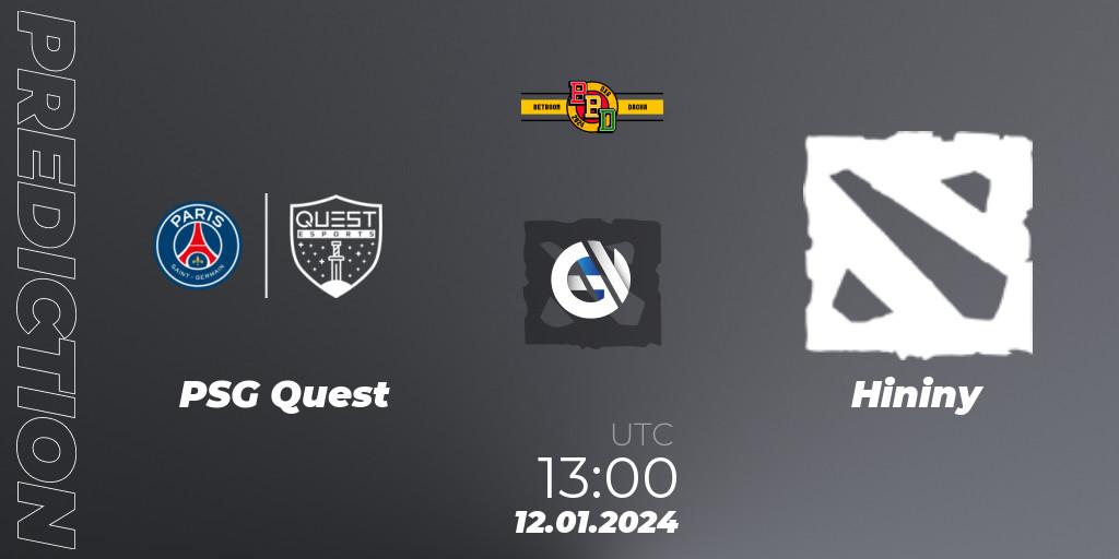 Prognoza PSG Quest - Hininy. 12.01.2024 at 13:03, Dota 2, BetBoom Dacha Dubai 2024: MENA Closed Qualifier