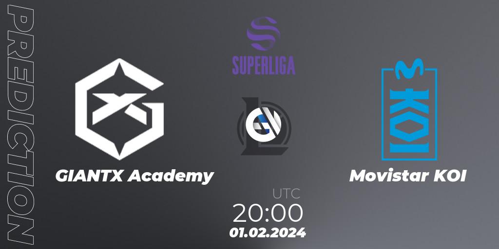 Prognoza GIANTX Academy - Movistar KOI. 01.02.2024 at 20:00, LoL, Superliga Spring 2024 - Group Stage