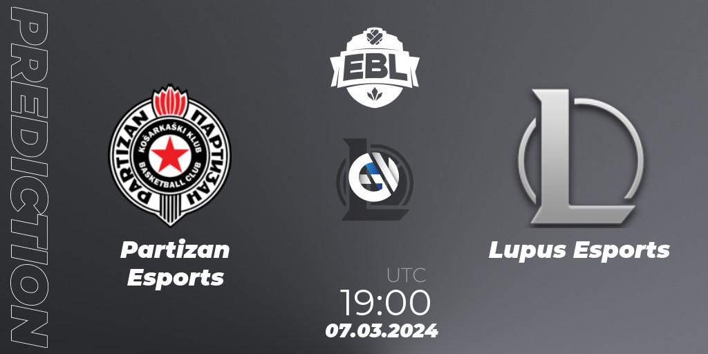 Prognoza Partizan Esports - Lupus Esports. 07.03.24, LoL, Esports Balkan League Season 14